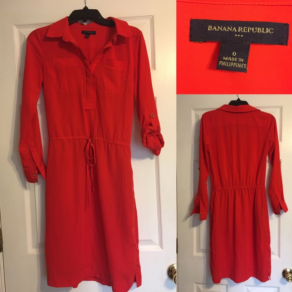 Banana Republic red dress, size 0, lined